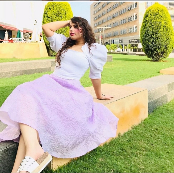 ZARA Limited edition  asymmetrical skirt color lilac peplum bloggers favorite - Picture 7 of 16